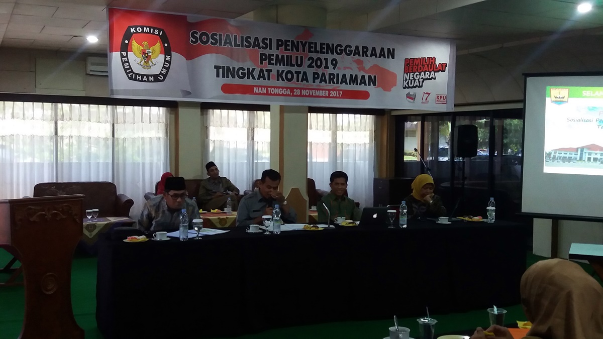 Sosialisasi Penyelenggaran Pemilu tahun 2019 Kota Pariaman, Selasa (28/11/2017). Foto : Rizki Pratama