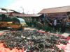 Ribuan botol minuman beralkohol (minol) dan ratusan petasan hasil operasi pra dan dalam Ramadan 1439 Hijriah dimusnahkan di halaman Mapolres Solok Kota, Sumatera Barat (Sumbar) Rabu (6/6/2018). Photo : Fernandez