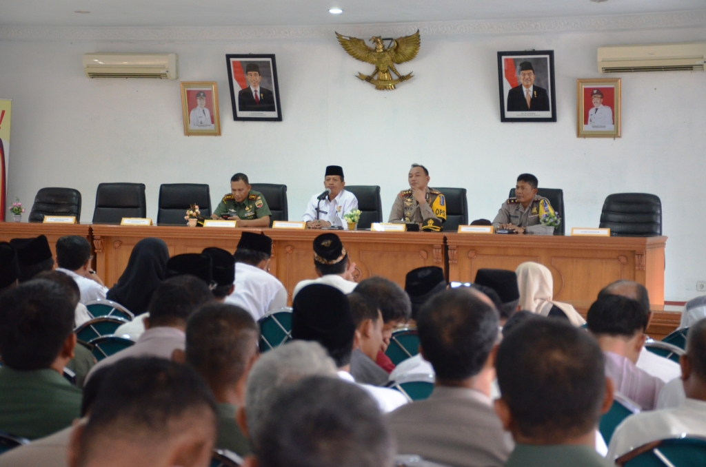 Rakor Kesiapan Pengamanan Idul Fitri 1439 H di aula bupati Tanah Datar, Sumbar. Photo : Rehan