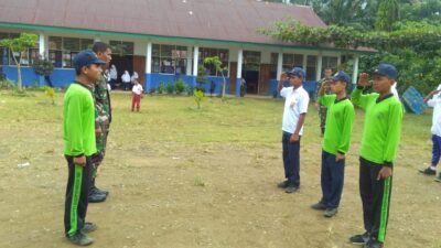 Wujud Kepedulian Dunia Pendidikan, Satgas TMMD Berikan Latihan PBB