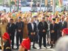 Walikota Toyohashi Jepang Koichi Sahara disambut Walikota Solok Zul Elfian di halaman Balaikota Solok, Senin (6/8/2018). Foto : Fernandez