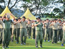 Dandrem 032/Wbr Olahraga Bersama dan Tinjau Lokasi Kolam Wirabraja