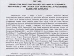 Usai TKB, Pemkab Sijunjung Batalkan Kelulusan Seorang Peserta CPNS