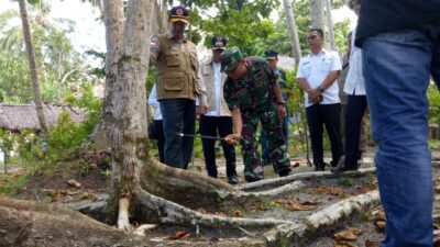 Kepala Badan Nasional Penanggulangan Bencana (BNPB) Letjen Doni Monardo saat meninjau kondisi pulau Simakakang Aloita Mentawai, Rabu (6/2/2019).