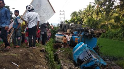 Kecelakaan Beruntun di Solok, Diduga Truk Tangki Alami Rem Blong