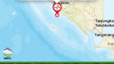 Gempa Magnitudo 5,8 Guncang Bengkulu, Tidak Berpotensi Tsunami
