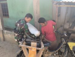Satgas TMMD 110/ Kodim 1201 Bantu Warga Angkut Hasil Panen Padi
