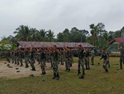Sebelum Bekerja, Anggota Satgas TMMD Kodim 1201 Lakukan Senam Pagi