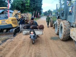 Perbaikan Jalan TMMD 110/ Kodim 1201 Permudah Warga Jual Hasil Bumi