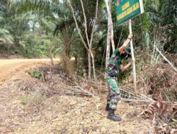 Satgas TMMD 110/ Kodim 1201 Pasang Lagi Patok Penanda Titik Sasaran