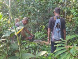 Tak Sembarangan, Anggota Satgas TMMD 110/ Kodim 1201 Minta Izin Ambil Kayu Bakar