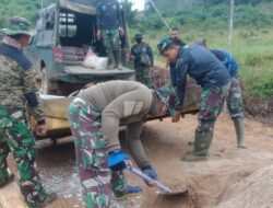 Satgas TMMD 110/ Kodim 1201 Pasang Pengganjal Cor Jembatan