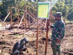 Masyarakat Kampung Dorba Meriahkan TMMD ke-111 Kodim 1712/Sarmi dengan Spanduk