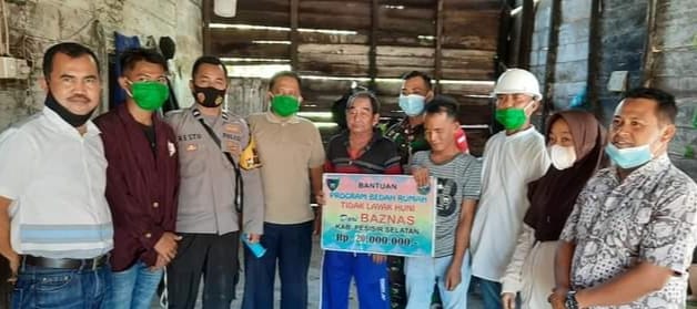 Baznas Pessel Salurkan Bantuan Bedah Rumah Pada Warga Muara Air Haji