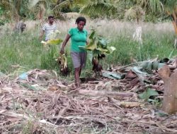Ibu-ibu Kampung Dorba Tak Luput Bantu Sukseskan TMMD