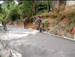 Dansatgas Cek Pembangunan Jalan Di Desa Sentangau Jaya.