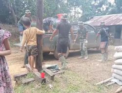 Anak-anak Senang Melihat Satgas TMMD di lokasi rumahnya