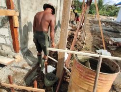 Pembuatan Rabat di Lokasi Pembangunan Rumah Pastori TMMD