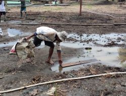 Jelang Penutupan TMMD, Warga dan Satgas TMMD Laksanakan Kerja Bakti Maksimal