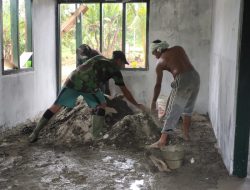 Pembangunan Rumah Pastori TMMD Kodim Sarmi Berjalan Mulus Tanpa Kendala