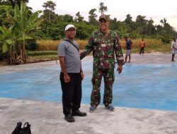 Kepala Dinas Pemuda dan Olah Raga Kab. Sarmi Tinjau Lapangan Voli TMMD