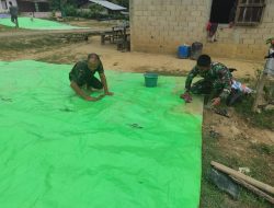 Satgas TMMD membersihkan Terpal