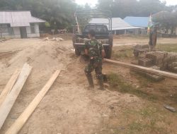 Dengan Menggunakan Mobil Dinas Satgas TMMD Langsir Material Di Lokasi TMMD Ke-111