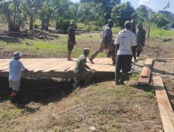 Kerja Bakti Jelang Penutupan TMMD Diiringi Semangat Tinggi