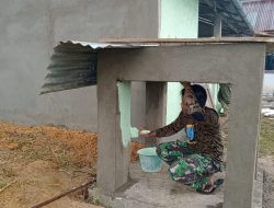 Tinjau Lokasi Pembangunan Pagar Gereja Katolik, Dari Ketinggian Menggunakan Drone Satgas TMMD Ke-111 Kodim 1202/Skw