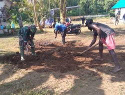 Satgas TMMD Kodim Sarmi dan Warga Sibuk Persiapkan Acara Penutupan TMMD