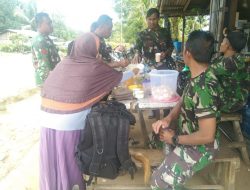 Satgas TMMD Regtas Ke-111 Kodim 1202/Skw Makan Bersama Orang Tua Asuh Sebelum Kembali Ke Satuan Masing-Masing.