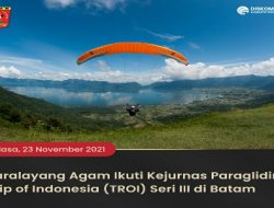 Para Layang Agam Ikuti Kejurnas Paragliding Trip of Indonesia Seri III di Batam