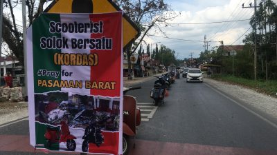 Komunitas Vespa Solok Gelar Aksi Peduli Gempa Pasaman