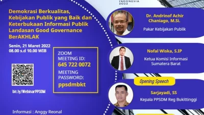 PPSDM Bukittinggi Adakan Webinar Keterbukaan Informasi Publik