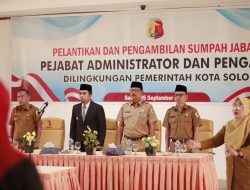 Pemko Solok Lantik Pejabat Administrator dan pengawas