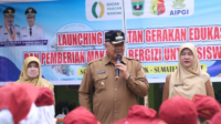 Wako Solok Hadiri Launching Kegiatan Gerakan Edukasi dan Pemberian Makanan Bergizi Untuk Siswa (Genius)