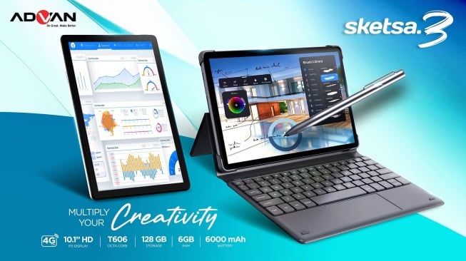 Harga juga Spesifikasi Advan Sketsa 3, Tablet Murah 4G Terbaru