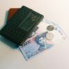 banknote and Passport on white panel