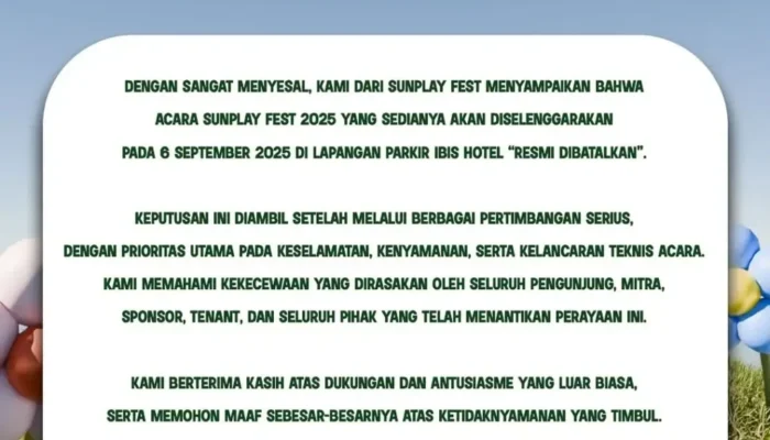 Event Sunplay Fest di Padang Dibatalkan, Penonton Tuntut Refund