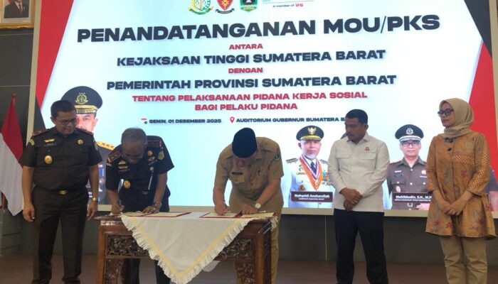 Pemprov dan Kejati Terapkan Pidana Kerja Sosial di Sumbar