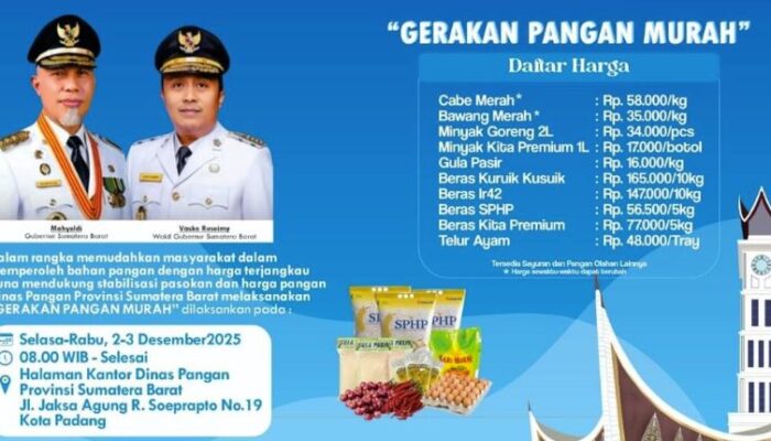 Pemprov Sumbar Gelar GPM, Jaga Harga Pangan Stabil
