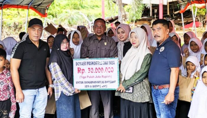 Puskoppas Jaya Donasi Rp30 Juta, Bangun Kelas Darurat di Padang Pariaman