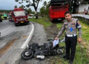 Motor Selip, Mahasiswa Dharmasraya Selamat dari Maut Usai Terlindas Truk
