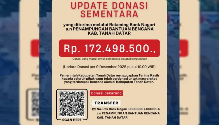 Bantuan Mengalir, Donasi Korban Bencana Tanah Datar Capai Rp 172 Juta