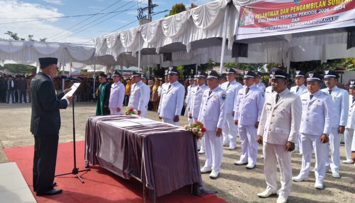 Bupati Pesisir Selatan Lantik 56 Wali Nagari Terpilih