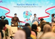 Menkomdigi Meutya Hafid dalam acara Kartini Masa Kini: Perempuan, Pengetahuan dan Perubahan yang digelar Otoritas Jasa Keuangan (OJK) di Jakarta Selatan, Selasa (28/04/2026).