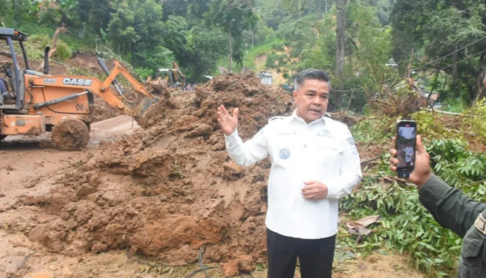 Bupati Agam Tinjau Lokasi Longsor Sungai Landia yang Putus