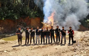 Polres Solsel Musnahkan Lokasi Tambang Emas Ilegal