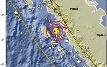 Gempa 4,7 SR Kembali Guncang Sumbar, Terasa hingga ke Padang