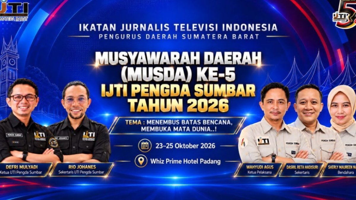 Peserta Musda V IJTI Sumatera Barat sedang membahas peran jurnalis televisi dalam komunikasi dan mitigasi bencana daerah.